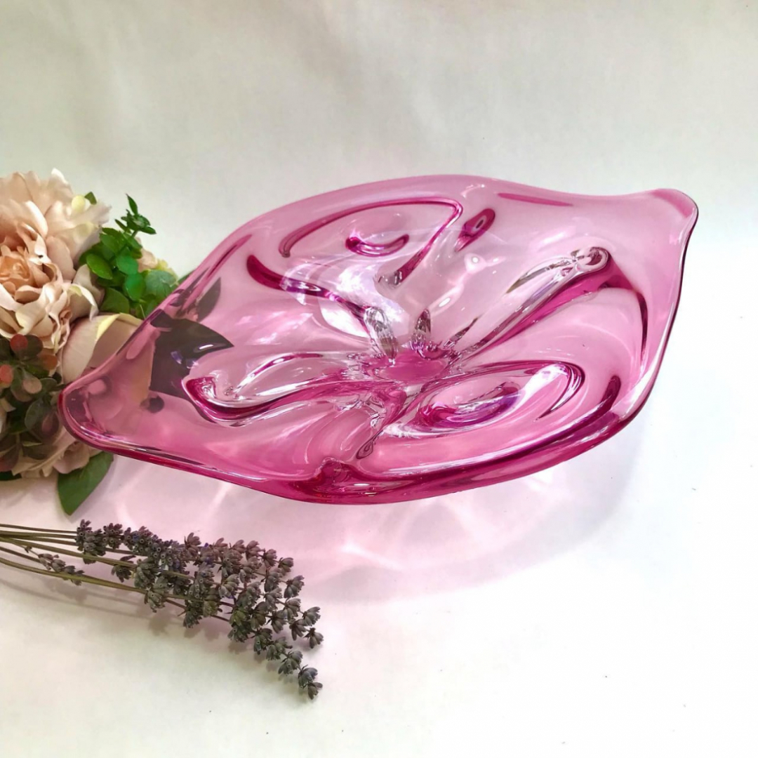 Ваза Чехословакии Josef Hospodka для Ghribska glassworks, цветное стекло, гутная техника, винтаж. Картинка 1